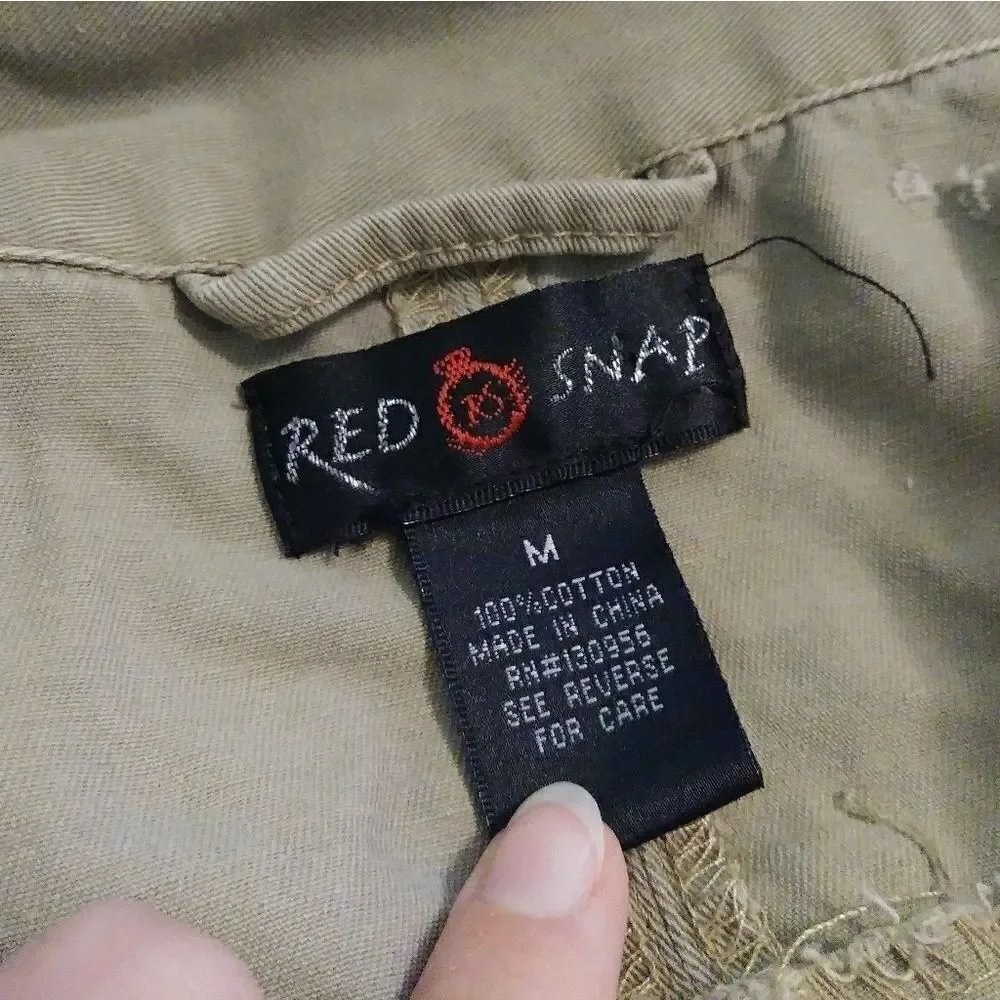 Red Snap Tan Zip Up Field Utility Jacket - Picture 4 of 5